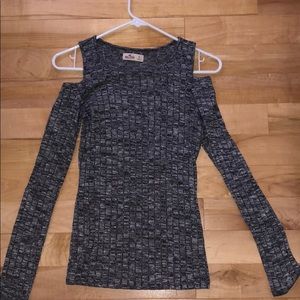 Hollister heathered gray/black long sleeve